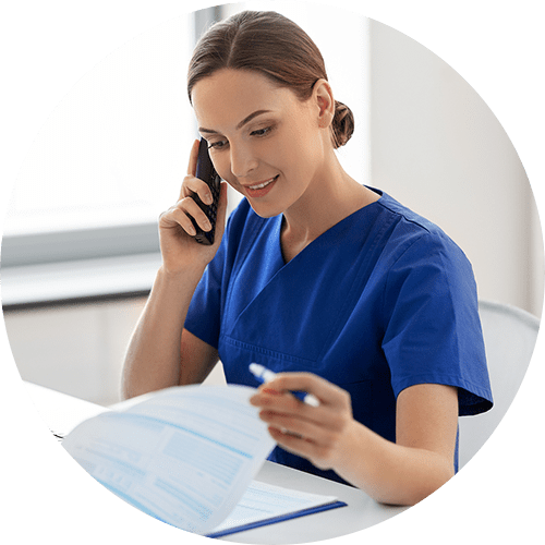 nurse on phone Nurse on phone