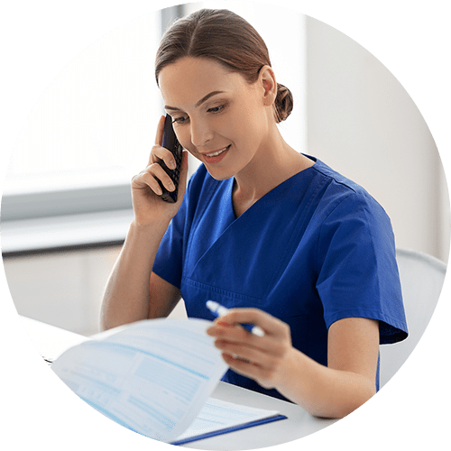 Nurse on phone