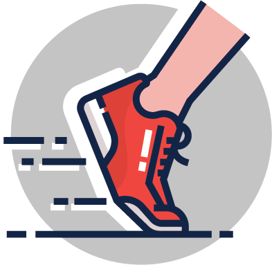 Icon of a foot in a running shoe