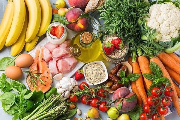 An assortment of healthy food