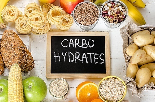 Different types of food with carbohydrates