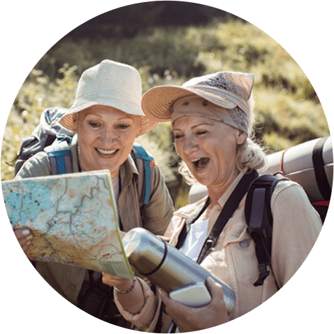 senior-women-hiking-together senior women hiking together