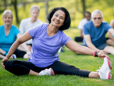 senior woman exercise outside