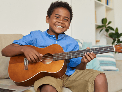 child playing guitar