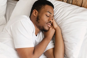 Grab and extra half hour of sleep man getting plenty of rest