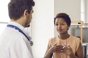 patient speaking honestly with her doctor