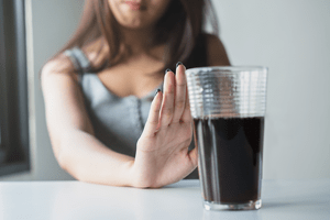 Ditch the diet soda woman rejecting diet soda
