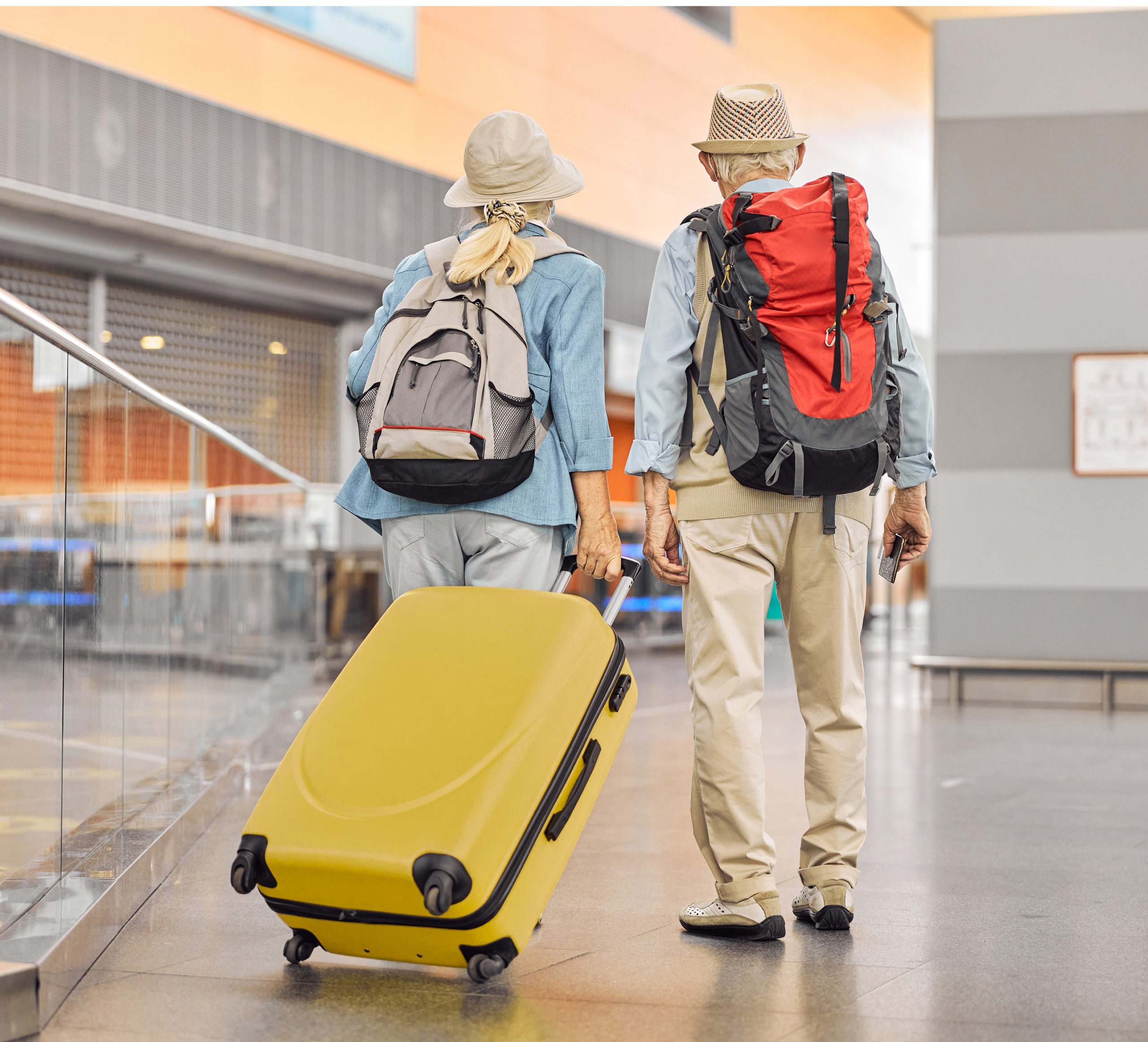 couple traveling at the airport